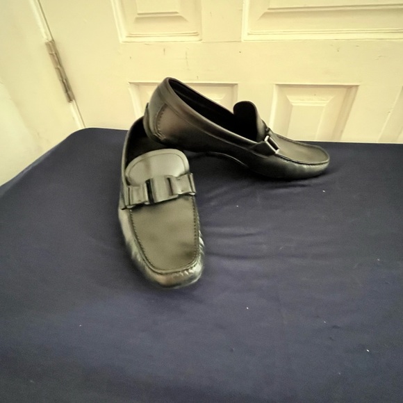Salvatore Ferragamo Men Black Driving Shoes Loafer Leather Size 10 main image 6